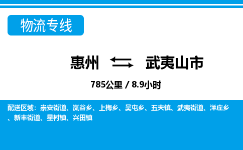 惠州到武夷山市物流专线_惠州至武夷山市物流公司_惠州到武夷山市货运专线